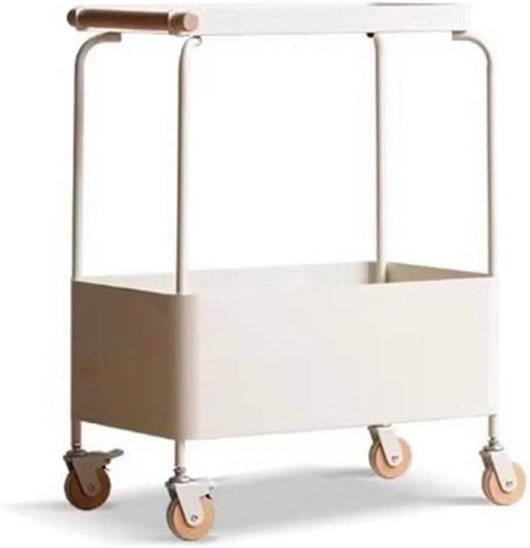 Coffee Table Living Room Small Trolley Wheeled Storage Rack Movable Sofa Side...