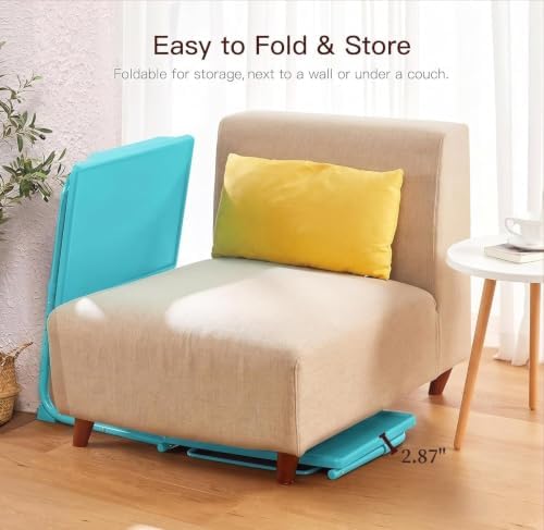 HUANUO Adjustable TV Tray Table with 6 Height & 3 Tilt Adjustments, Azure