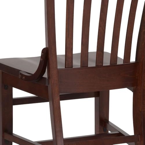 Flash Furniture Hercules Wood School House Back Restaurant Chair, Walnut