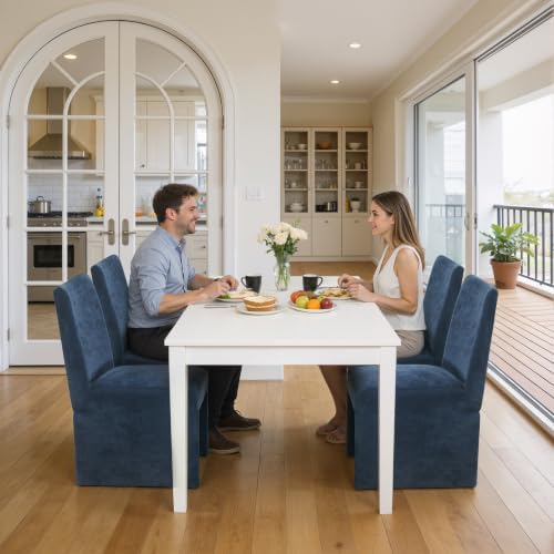 RNKSFX Blue Upholstered Dining Chairs Set of 2, Kitchen & Dining Room Cha...