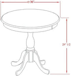 East West Furniture AMDA3-MAH-C 3 Piece Kitchen Table & Chairs Set Contains a Round Dining Room Table with Pedestal and 2 Linen Fabric Upholstered Chairs, 36x36 Inch, Mahogany