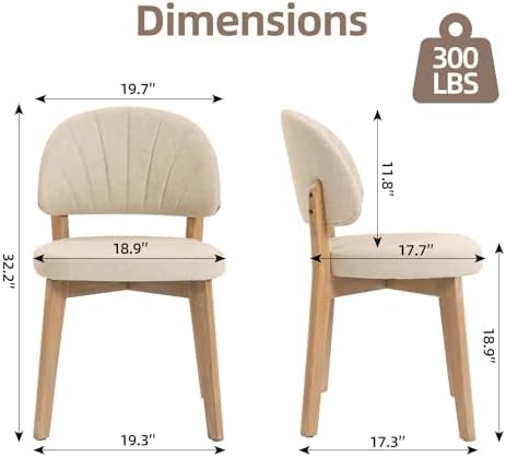 PU Leather Dining Chairs Set of 4, Upholstered Kitchen & Dining Room Chai...