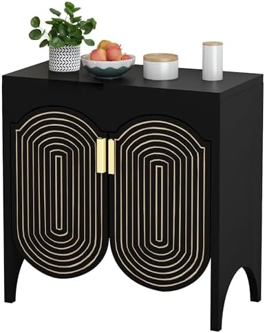 FurSch Fluted Sideboard Cabinet with Storage,Buffet Cabinet with Adjustable S...