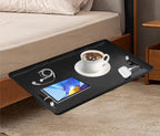 Bedside Shelf for Bunk & Loft Beds – Clip-On Nightstand Tray Organizer, Phone/Tablet Slot & Cable Management – College Dorm Room Essentials for Girls/Guys, Kids & Teens, Top Bunk (Black)