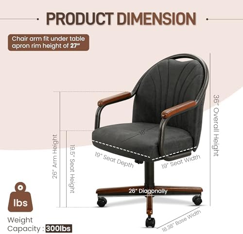 Chromcraft Oakstone Fog Swivel Dining Chairs with Casters, Set of 1 – Luxury ...