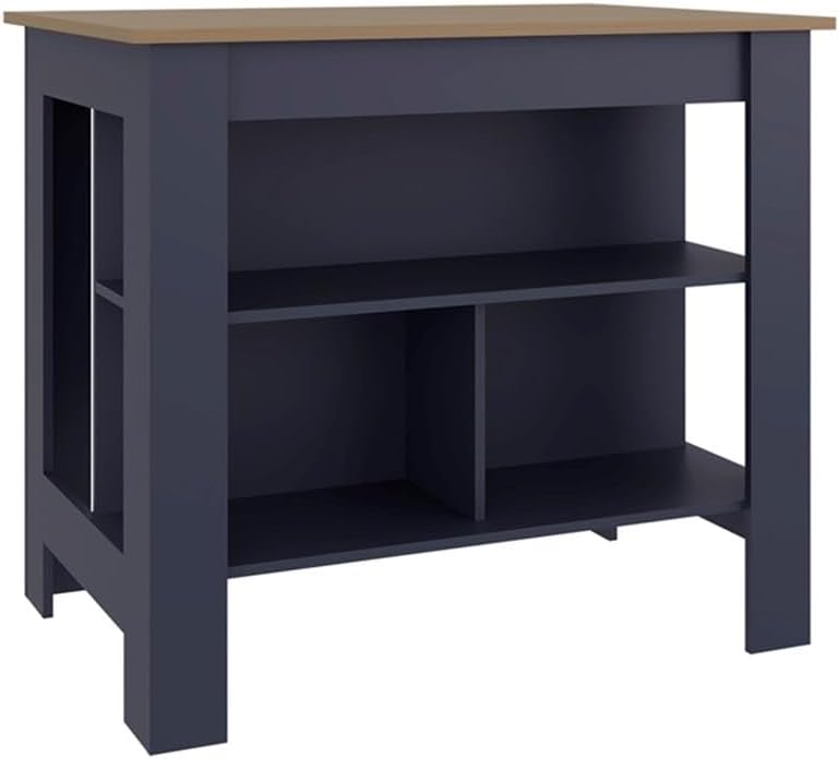 Pemberly Row Kitchen Island with Seating, 40.5 in Wide, Multi-Color Finish, T...