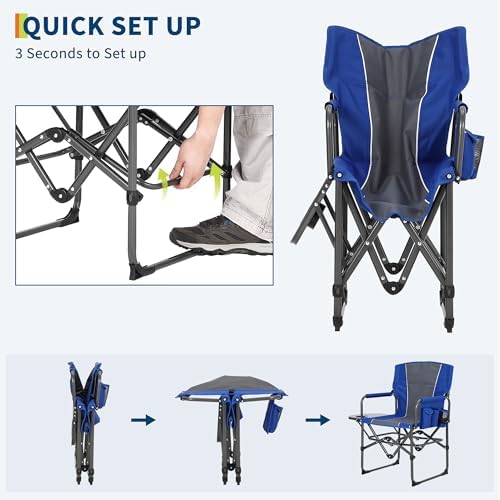 GarveeLife Oversized Directors Camping Chair Support 330 lbs, 1 PCS Blue