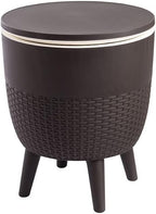 Lagoon Cancún Outdoor Cooler Bar/Cocktail/Coffee 3-in-1 Patio Table (Brown)