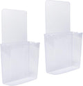 Remote Holder Wall Mount Damage-Free (2 Pack), Clear and Strong Self-adhesive Universal Media Organizer Storage Box for Mobile Phone,Remote Control,Keys,Pens etc