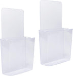 Remote Holder Wall Mount Damage-Free (2 Pack), Clear and Strong Self-adhesive Universal Media Organizer Storage Box for Mobile Phone,Remote Control,Keys,Pens etc