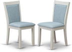 East West Furniture X077MZ015-5 5 Piece Dining Room Table Set Includes a Rectangle Kitchen Table with X-Legs and 4 Baby Blue Linen Fabric Parsons Dining Chairs, 40x72 Inch, Multi-Color