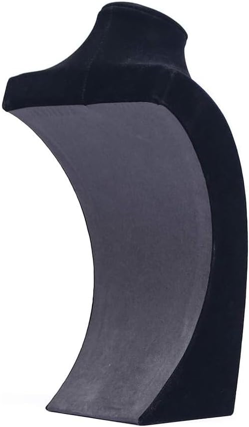 Coward Big Necklace Bust Stand for Selling Show, Black Velvet Necklace Jewelry Display Holder for Home Use or Store Shop Show (13" Hight)