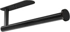HUFEEOH Adhesive Paper Towel Holder Under Cabinet Wall Mount for Kitchen Paper Towel, Stainless Steel Paper Towel Roll Rack for Bathroom Towel (13inch, Black)