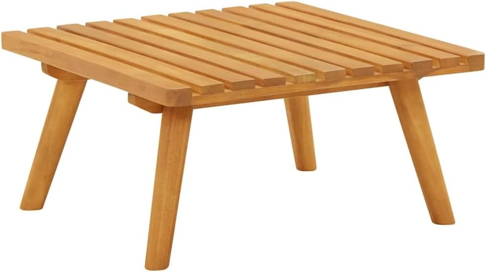 Solid Acacia Wood Footrest with Cushion 23.6x23.6x11.4 Inches, Garden Patio O...