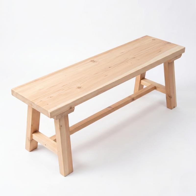 43" Farmhouse Solid Wood Bench Narrow Dining Bench Heavy Duty Entryway B...
