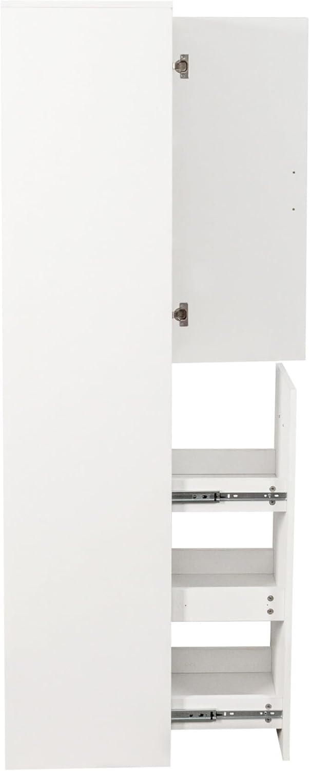 KEIKI Pull-Out Kitchen Pantry Storage Cabinet with Multi-Tier Shelf, Spice Ra...