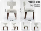 Soft Padded Dining Chairs Set of 4, Modern Farmhouse Upholstered Chairs with Linen Fabric & Rubber Wood Legs, Ergonomic Armless Seats for Dining Room Kitchen Living Room (Beige)