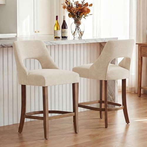 UVV Bar Stools Set of 4, Upholstered Counter Height Bar Stools, Modern Counte...