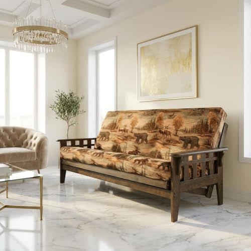 Kodiak Furniture Tucson Full Size Futon Set In Rustic Walnut Finish, Canadian