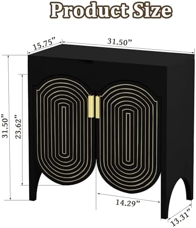 FurSch Fluted Sideboard Cabinet with Storage,Buffet Cabinet with Adjustable S...