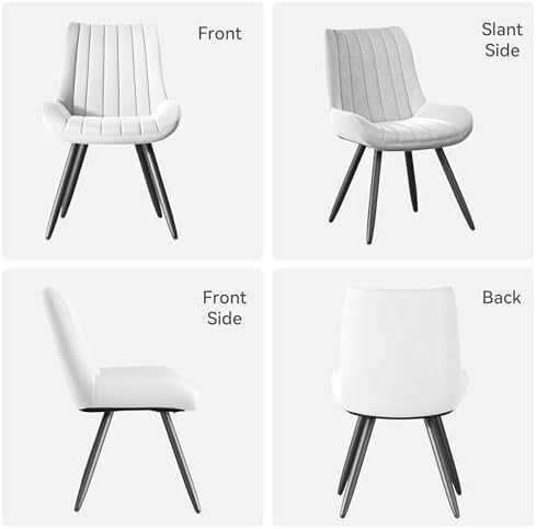 Dining Chairs Set of 6, Mid Century Modern Kitchen Chairs with Soft Cushion, ...