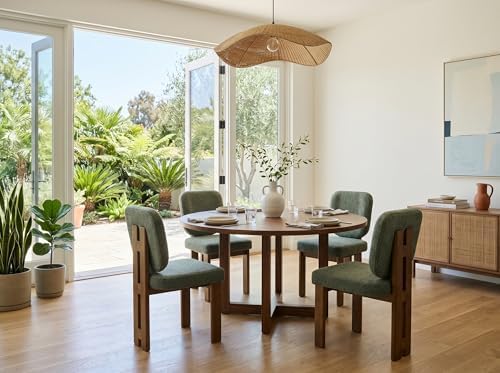 CIMOTA Chenille Dining Chairs Set of 6, Modern Upholstered Side Chairs with W...