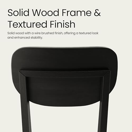 COLAMY Solid Wood Dining Chairs Set of 4, Mid Century Modern Upholstered Kitc...