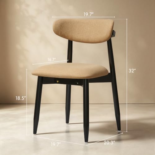 CHUN YI Dining Chairs Set of 4, Upholstered Wooden Dining Room Chairs with Er...