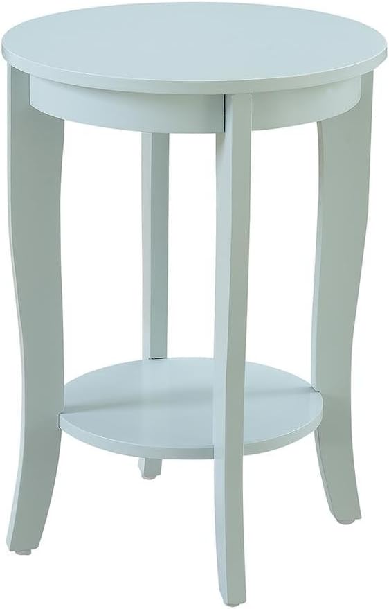 Furnifact Round End Table with Lower Storage Shelf, Modern Accent Side Table ...