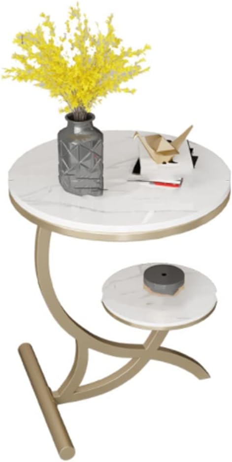 Rock Slab Side Table Fashion Round Living Room Small Coffee Balcony Sofa Corn...