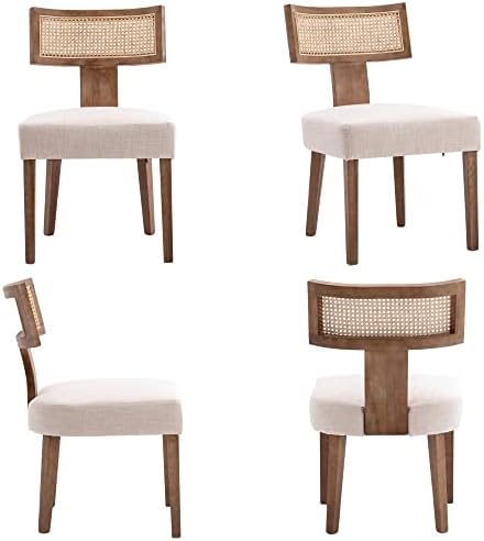 RIVOVA Rattan Dining Chairs Set of 6, Modern Dining Chair Kitchen Dining Room...