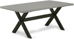 East West Furniture X697MZ650-7 7 Piece Dining Room Set Consist of a Rectangle Dining Table with X-Legs and 6 Dark Gotham Grey Linen Fabric Upholstered Chairs, 40x72 Inch, Multi-Color