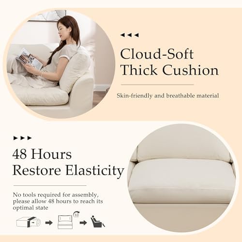 Korser 110" Cloud Sectional Couches for Living Room, Modern Modular Sect...