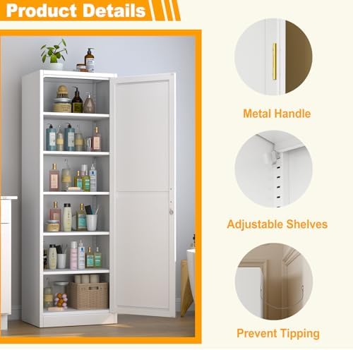 Ckzbx Metal Locker Tall Narrow Storage Cabinet, 67" H Locking Tool File ...