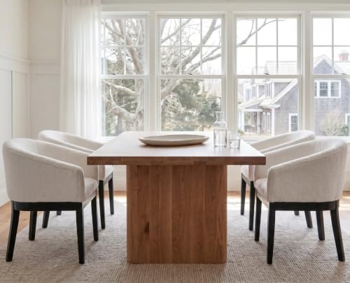 RIVOVA White Mid Century Modern Dining Chairs Set of 4, Farmhouse Boucle Upho...
