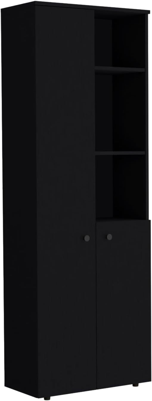 67-Inch Kitchen Pantry - Spacious Storage Cabinet with 3 Doors and 3 Exterior Shelves