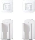 2 Pcs Wall Mount Remote Control Holder Media Player Controller Holder, Air-Conditioner Remote Tray TV Remote Organizer Caddy Box for Home Nightstand Office Desk School Supply Storage (Small,1.85inch)