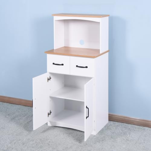 Kitchen Pantry Cabinet, Wooden Buffet Sideboard for Coffee Maker & Toaste...