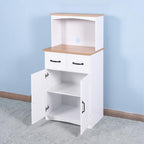 Kitchen Pantry Cabinet, Wooden Buffet Sideboard for Coffee Maker & Toaster, Storage Cabinet for Snacks, Spices & Wine, Fits Kitchen, Dining Room & Coffee Bar,Brown White