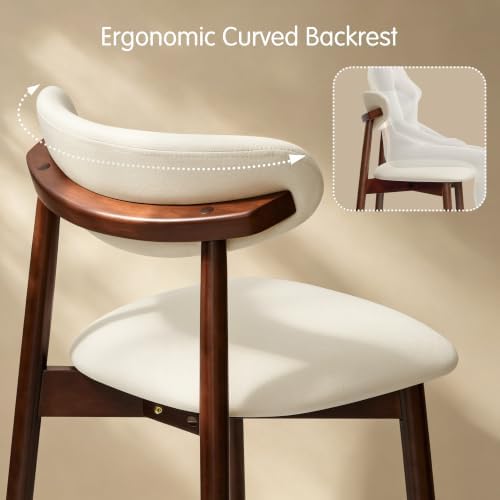 CHUN YI Dining Chairs Set of 6, Upholstered Solid Wood Dining Room Chairs