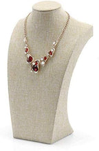 Beige Linen Necklace Display Bust - 11.8" Jewelry Holder for Necklaces, Bracelets, Figure Display Stand (30x17cm)