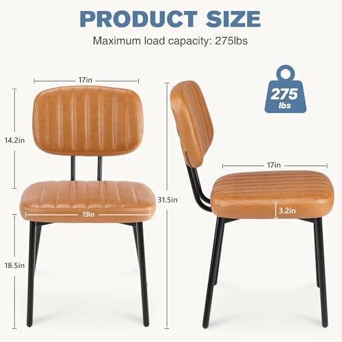 DUMOS Dining Chairs Set of 2, PU Leather Dining Room Chairs with Backrest