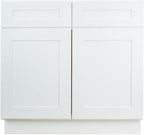 Hollywood Fabiani Design Sink Base Kitchen Cabinet 36 in. W x 24 in. D x 34-1/2 in. H, Shaker White - Solid Wood Frame, 1/2-Inch Cabinet-Grade Plywood Box, Soft-Close Doors, Ready to Assemble