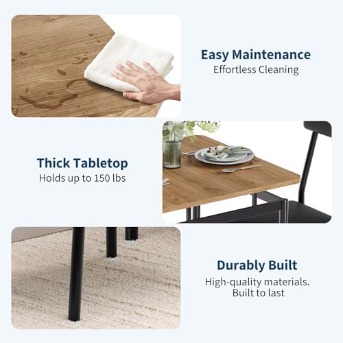 Garvee 3 Piece Dining Table Set, Kitchen Table Set for 2 with 2 PU Upholstere...