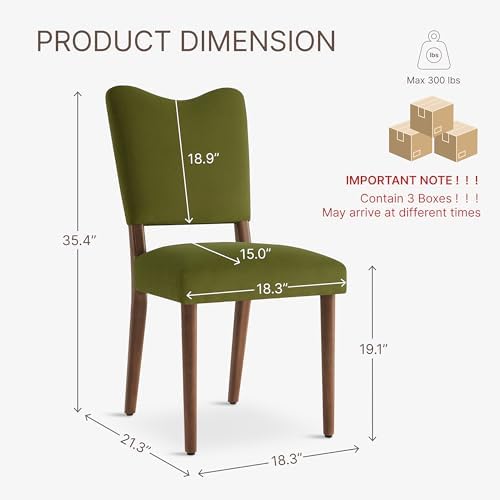KISLOT Upholstered Dining Chairs Set of 6, Modern Velvet Kitchen Chairs with ...