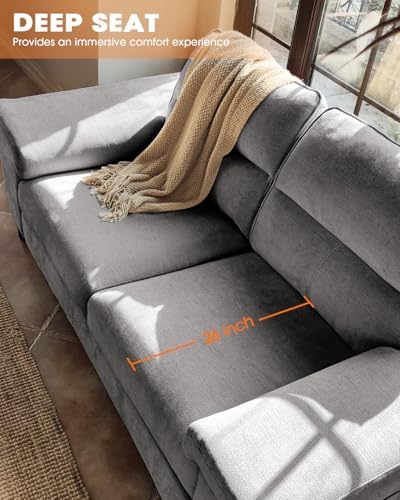 Upvilla 88.97" Modern Sofa Couches for Living Room(Light Gray)