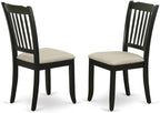 East West Furniture LGDA9-BLK-C 9 Piece Dining Room Table Set Includes a Rectangle Kitchen Table with Butterfly Leaf and 8 Linen Fabric Upholstered Dining Chairs, 42x84 Inch, Black