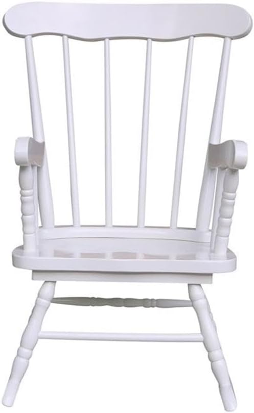 Rosebery Kids Solid para Wood and Veneers Rocker, Linen White Finish, 27.75" H x 22" W x 20" D, Durable Construction, Ready to Assemble, Children's Rocking Chair for Bedroom or Playroom