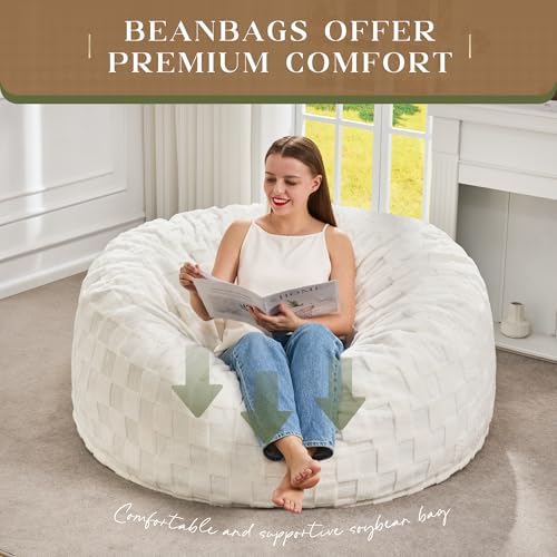 Hobestluk Adults Bean Bag Chair 4FT Big BeanBag Chair Extra Large Oversized |...