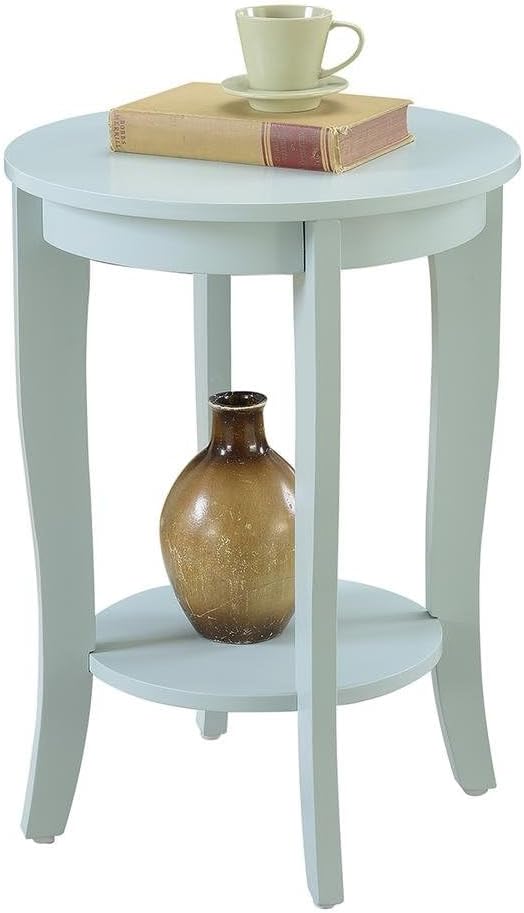Furnifact Round End Table with Lower Storage Shelf, Modern Accent Side Table ...